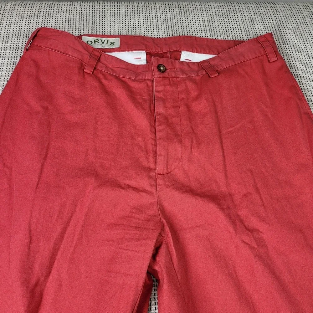 Orvis Pants Mens 34x30 Red Chino Classic Fit Straight Leg Casual‎ Cotton